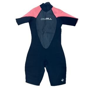 O'Neill Women's 12 Wetsuit Reactor-2:1 2mm Back Zip Short Sleeve Pink Surf Five